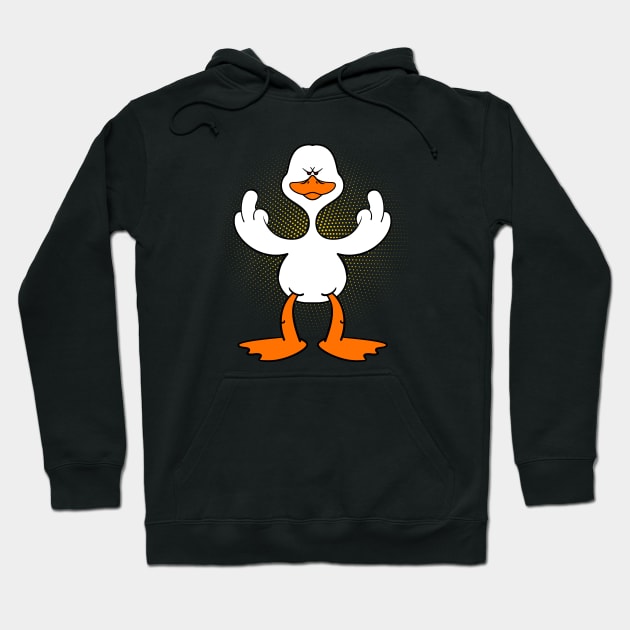 Duck shows Middlefinger Hoodie by schlag.art